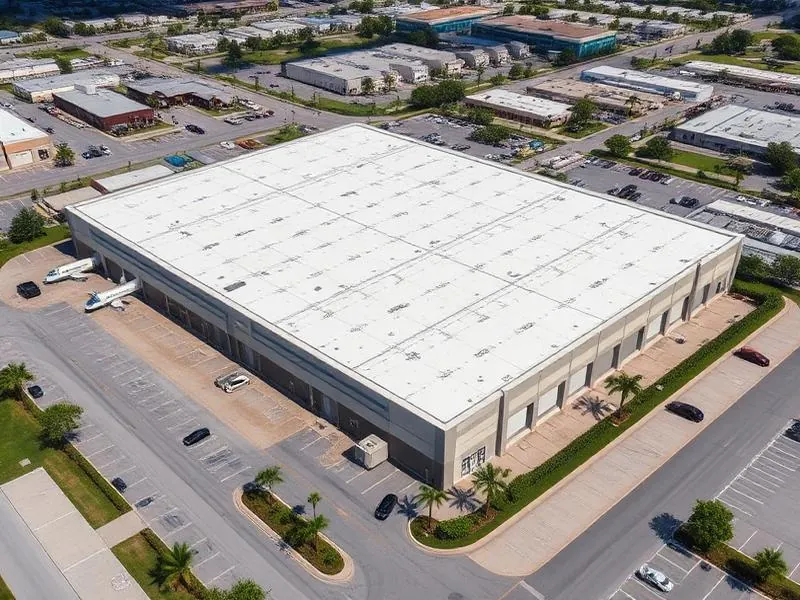 Commercial flat roof on a Florida business building serviced by Stronghold Roofing